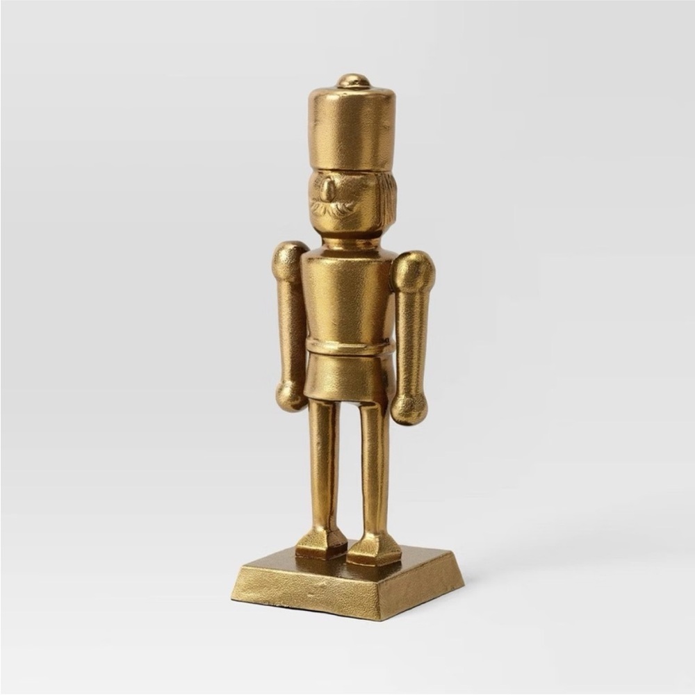 Small Gold Metal Nutcracker Christmas - Threshold